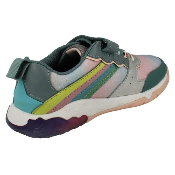Clarks Girls Clarks Rainbow And Mermaid Tail Design Trainers Tidal Star K