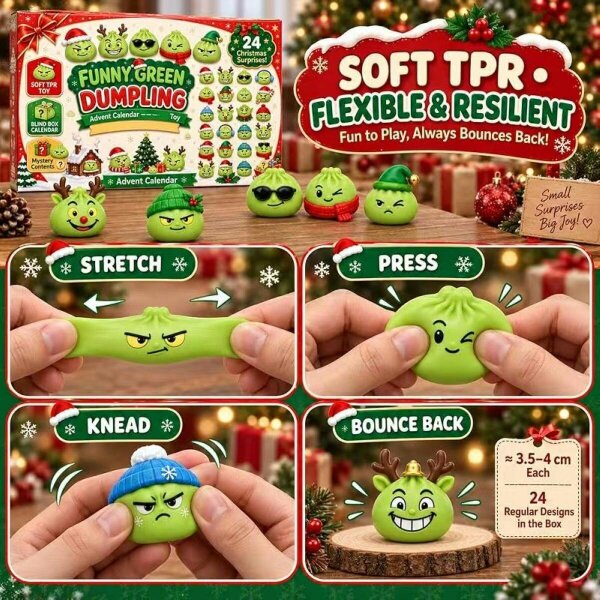 Obasyhig Green Baozi Squishy Blind Box Advent Calendar