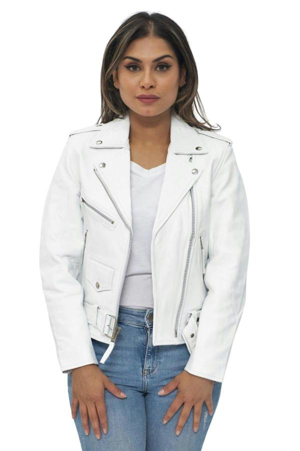 Infinity Leather Women's Cowhide Brando Leather Biker Jacket-Murcia