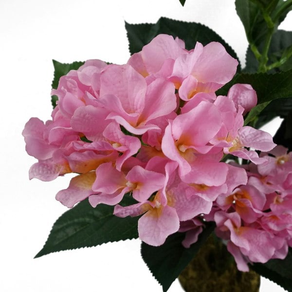 Leaf 55cm Artificial Pink Hydrangea Plant