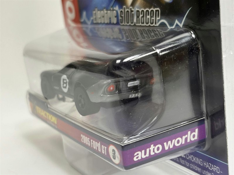 Auto World Slot Cars 2005 Ford GT Black X Traction Flame Throwers HO Scale SC366-3