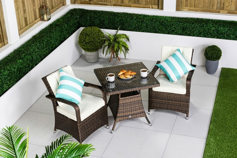 Giardino Arizona Rattan Garden Bistro Set Patio Table and Chairs