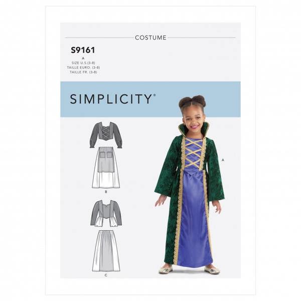 Simplicity Sewing Pattern 9161, Costumes for Kids, A (3-4-5-6-7-8) - Intermediate