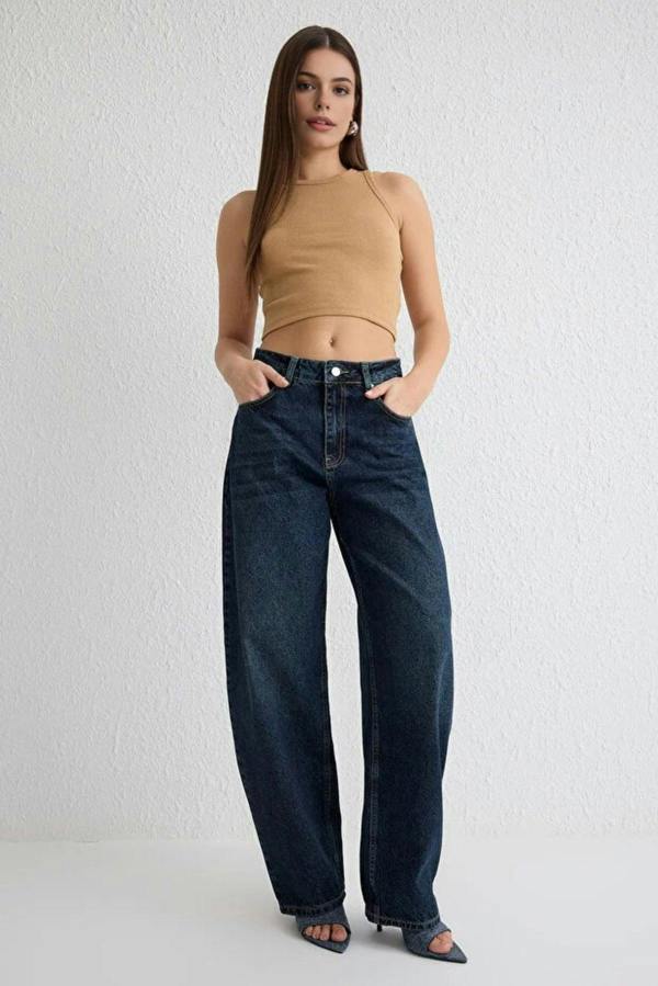 WOVCOR Normal Waist Loose Baggy Jeans