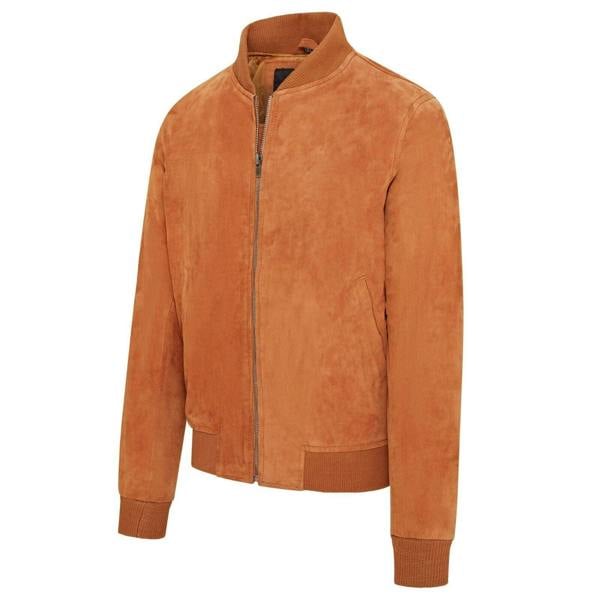 Infinity Leather Mens Soft Goat Suede MA-1 Varsity Bomber Jacket  - Dalian