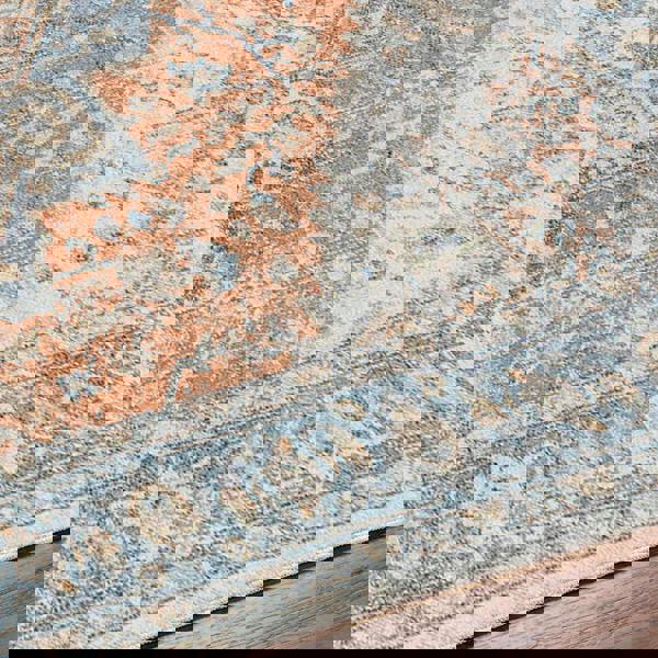 Livabliss Lillian-Washable Blue Brown Traditional Vintage Boho Rug