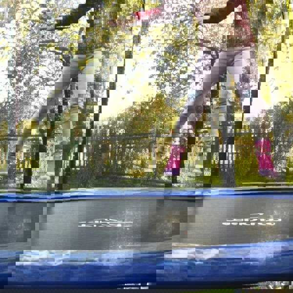 2440mm Kids 8ft Trampoline, Enclosure Net, Ladder & Anchors 50KG Max Garden Jump - LoopsDirect