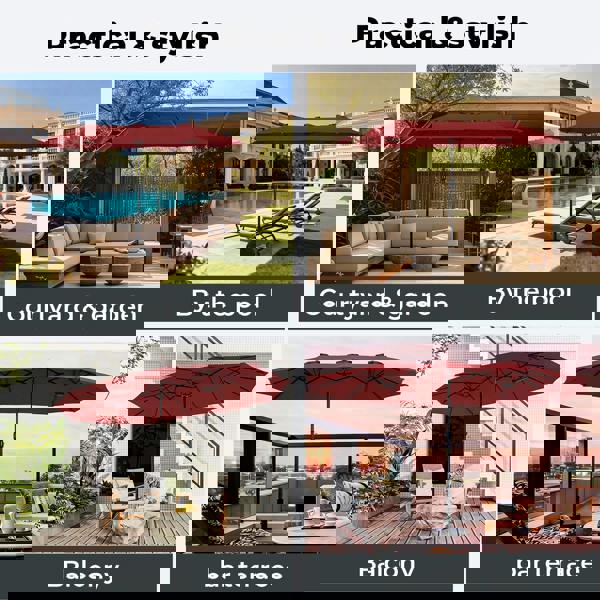 Mountview Large Parasol Patio Umbrella Outdoor Garden Pool Sunshade Double-Sided