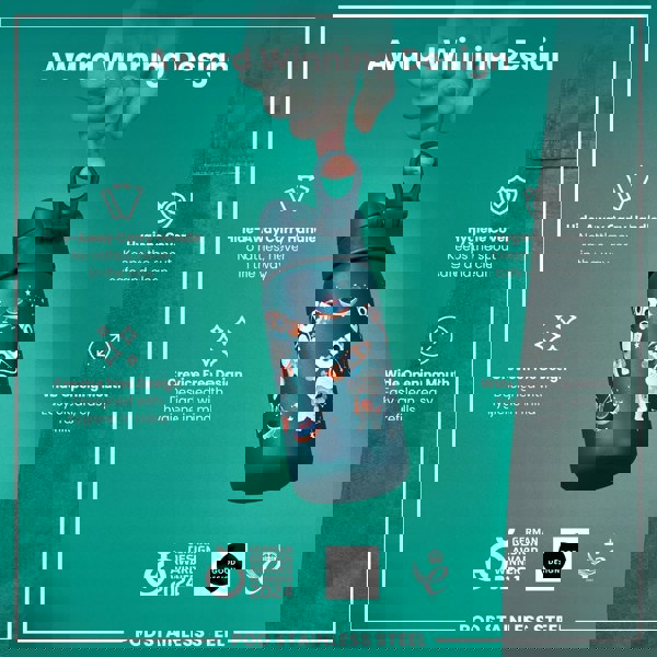 ION8 Leak Proof Thermal Steel Water Bottle, Insulated, Space, 320ml (11oz)