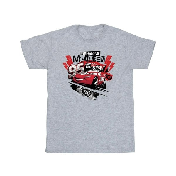 Disney Mens Cars Lightning McQueen Collage T-Shirt - Sports Grey