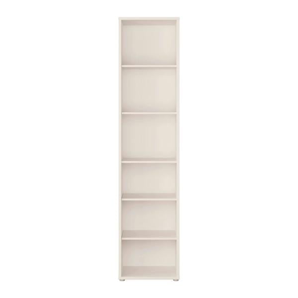 Furniture To Go Alice Springs Tall Narrow Bookcase with 5 Shelves in Soft Neutral