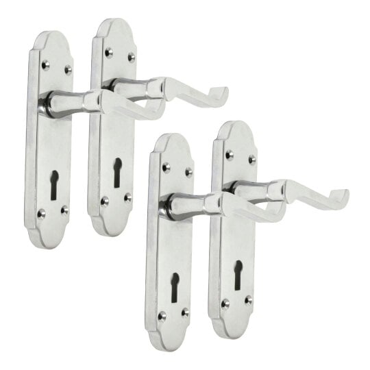 EDH Door Hardware Epsom Door Handles x2 – Chrome Internal Lever Handles for Interior Doors