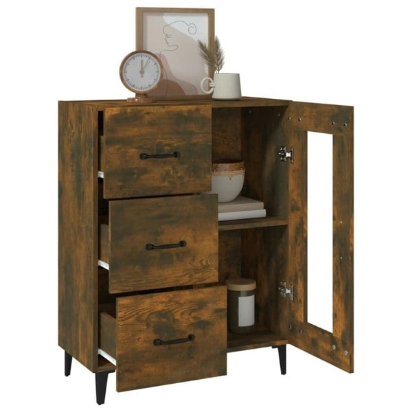 Berkfield Sideboard Smoked Oak 69.5x34x90 cm Engineered Wood