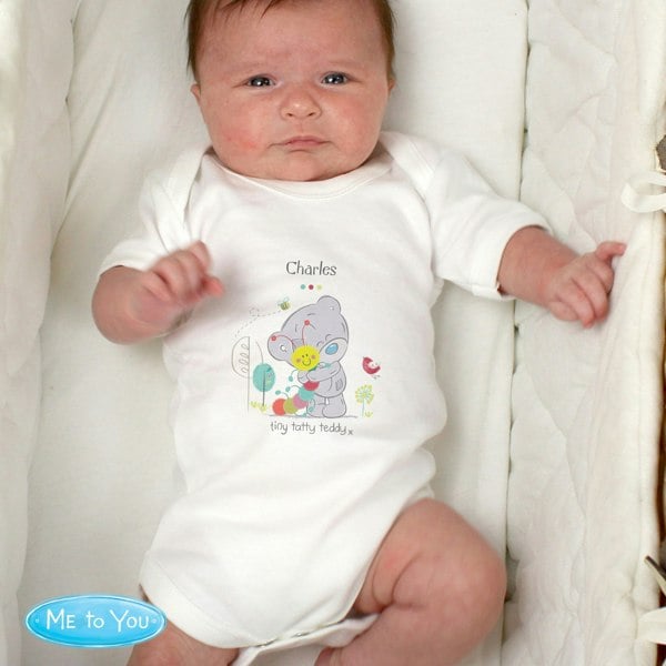 Personalised Memento Company Personalised Tiny Tatty Teddy Cuddle Bug 0-3 Months Baby Vest
