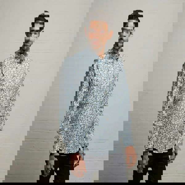 Gabicci G53W09 Mens Long Sleeve Printed Woven Shirt Gabicci Classic - STORM