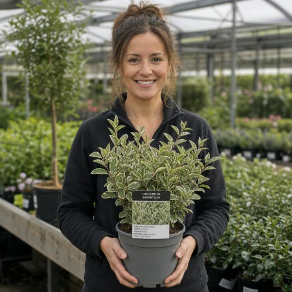 Ligustrum japonicum 'Argenteum' Silver Variegated Privet Hedging Plant 2L Pot The Rose Press Garden