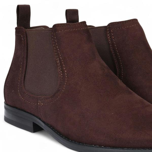 Dolcetto Men's Suede Chelsea Boots Real Leather Lined Slip-On