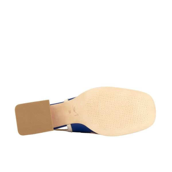 Embassy London Diana - Blue & Cream & Pink - Women's block heel slingback leather pump