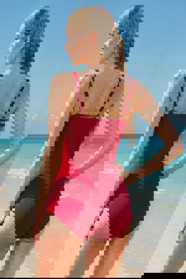 Modishion V-Neck One-Piece Swimsuit