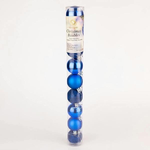 Shatterproof Blue Christmas Baubles, 5cm Festive Tree Decorations in 9 Pack and 18 Pack Options image 4
