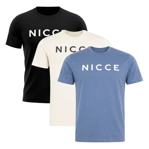 Nicce 3 Pack Mens Cotton T-Shirts Short Sleeve Casual Logo Tops DENNO