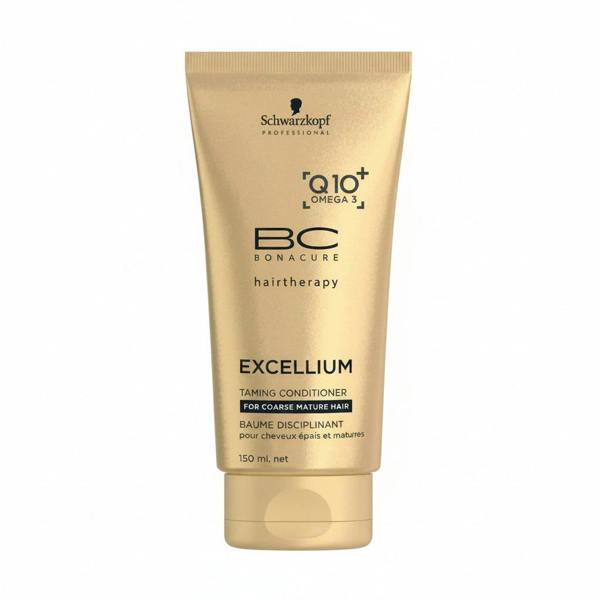 Schwarzkopf BC Bonacure Excellium taming conditioner on a white background