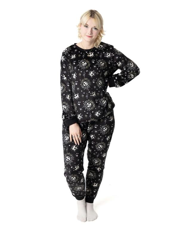 Disney Womens Black The Nightmare Before Christmas Long Sleeve Long Leg Pyjama Set