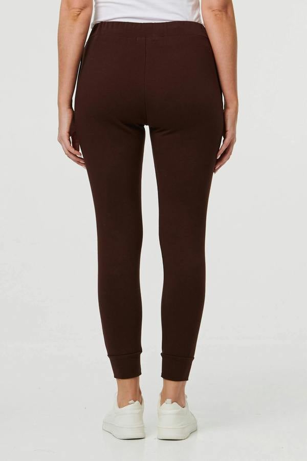 Brown | Adjustable Drawstring Waist Slim Joggers
