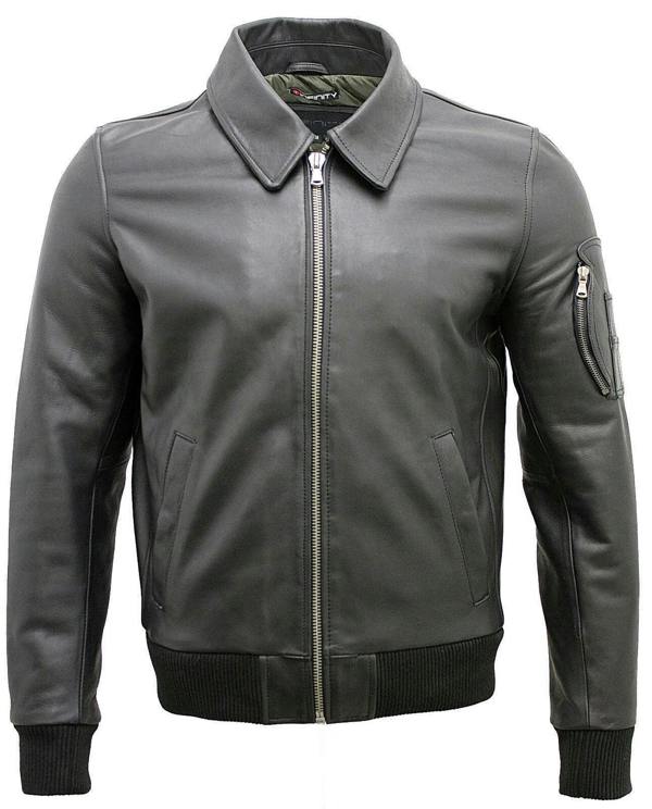 Infinity Leather Mens Cowhide Analine Leather A2 US Airforce Bomber Jacket