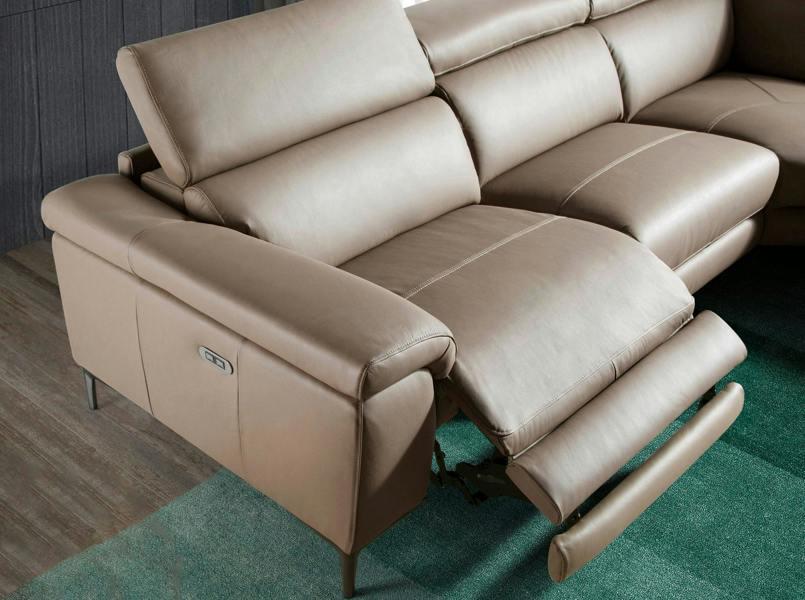 Angel Cerdá Relax corner sofa in mink leather 6042/6043