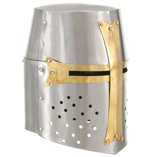 Berkfield Medieval Crusader Knight Helmet Replica LARP Silver Steel