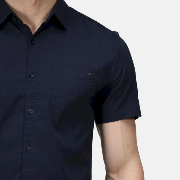 Regatta Mens Mikel Oxford Short-Sleeved Shirt - Navy - 