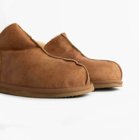 Shepherd ANTON Mens Sheepskin Slipper Boots Brown