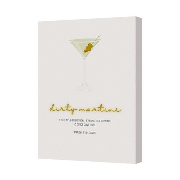Benjamin Tate Design Dirty Martini Canvas Wall Art Print Olive Garnish Modern Style