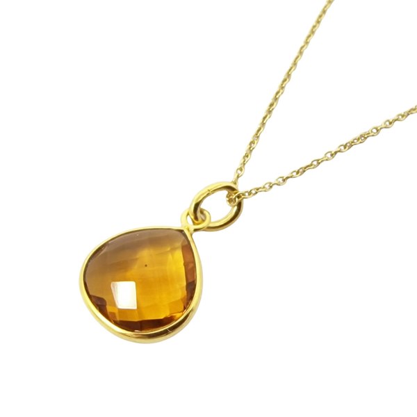 18ct Gold Plated Citrine November Birthstone Necklace