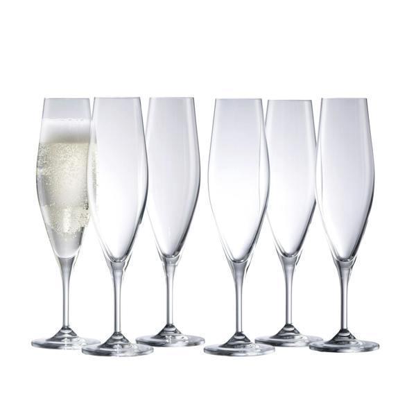 Galway Crystal Cheers Champagne/Prosecco Flutes Party Pack Set of 6