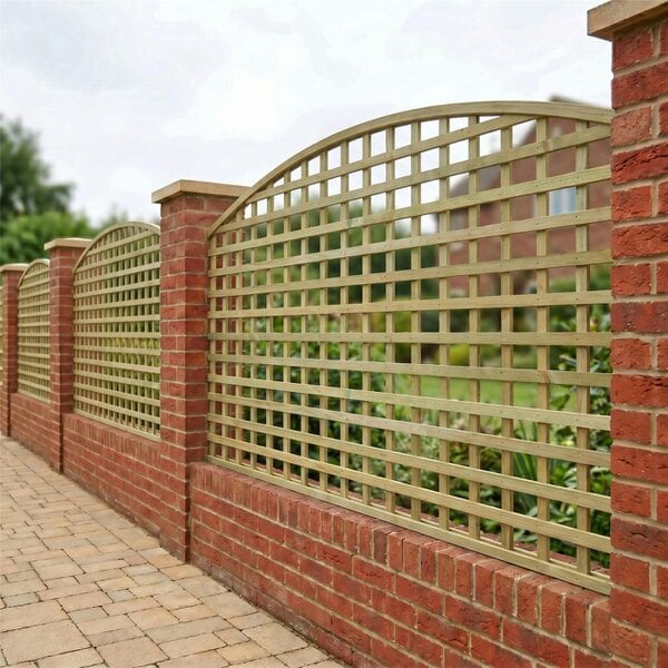 Premier Garden Supplies Privacy Arch Top Fence Panel Topper 6ft x 1-5ft Garden Trellis Arched Lattice Panels for Fencing, Pergola, Balcony & Patio - Wood - 3, 4 or 5 - 4 Pack Height: 3ft x Width: 6ft (182.8cm) x 4 Pack