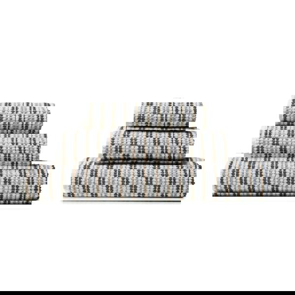 Catherine Lansfield Rice Weave Stripe Cotton Towel Grey