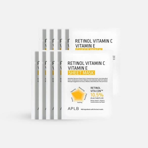 APLB Retinol Vitamin C Vitamin E Sheet Mask (1pc / 10pcs)
