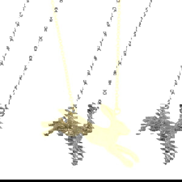 Sterling Silver Running Hare Necklace - Reeves & Reeves