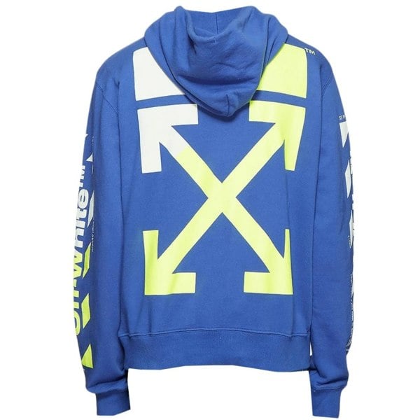 Off-White Diag Split Logo Slim Fit Hoodie - Blue