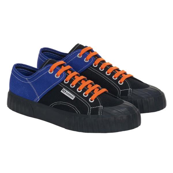 Superga Womens/Ladies Colour Block Trainers - White Avorio/Black/White - 