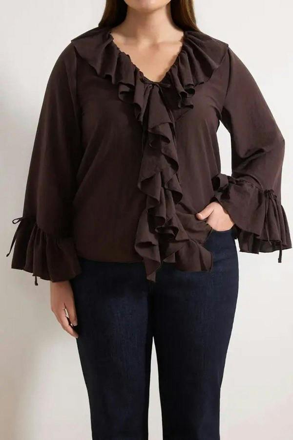 WOVCOR Woven Plus Size Blouse