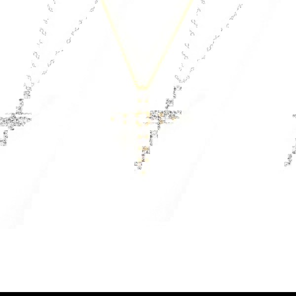 Say It With The Amara Mini Cross Pendant Necklace Small - Yellow Gold Plated