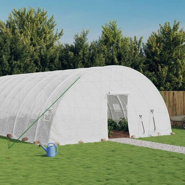 Berkfield Greenhouse with Steel Frame White 48 m�__ 8x6x2.85 m