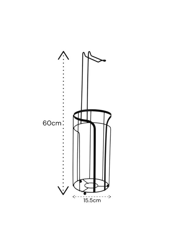 Showerdrape Black Bathroom Accessory Set Toilet Roll Holder and Toilet Brush
