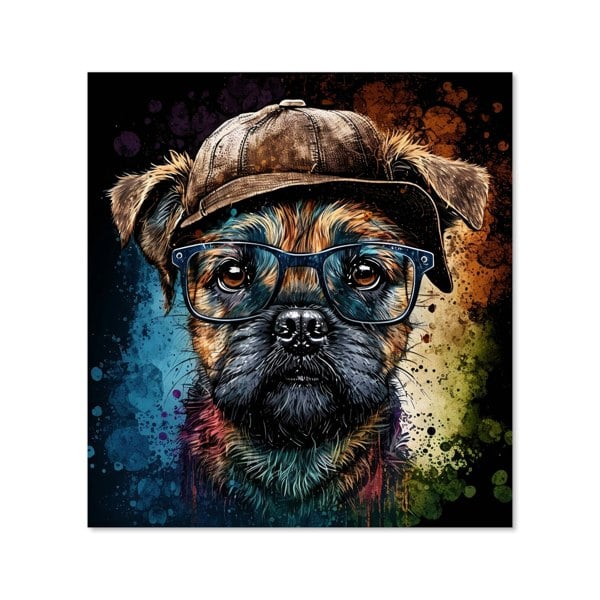 Warren Reed - Designer Border Terrier Dog Face Splashart Kitchen Splashback