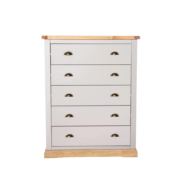 Bomporto 5 Drawer Chest of Drawers Brass Cup Handle