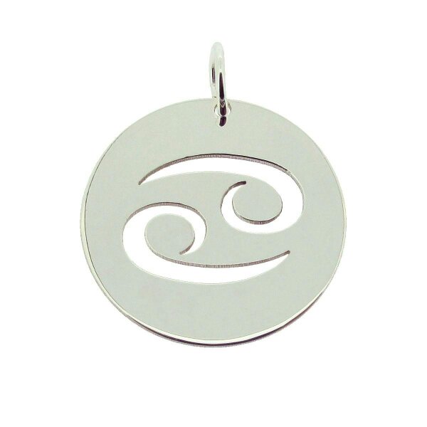 Christopher James of London Sterling Silver 24mm Round Zodiac Pendant With Optional Chain