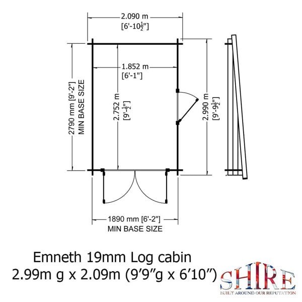 Shire Emneth 10Gx7 Pent Log Cabin 19mm interlock  Cladding - Best Shed